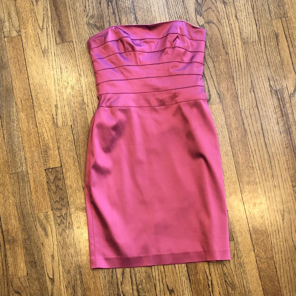 Kay Unger Strapless Dress Pink Satin Size 10
